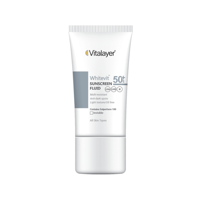whitevit-fluid-invisible فلوئید ضدآفتاب وایت ویت ویتالیر (بی رنگ)