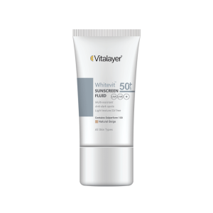 whitevit-fluid-natural beige فلوئید ضدآفتاب وایت ویت ویتالیر (بژ طبیعی)